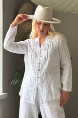 Louie linen shirt, white