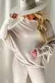 Love Me Now asymmetrinen neule, light beige
