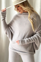 Love Me Now asymmetrinen neule, taupe