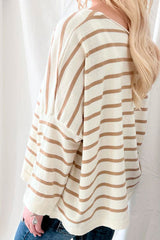 Lovely day cotton shirt, caramel stripe