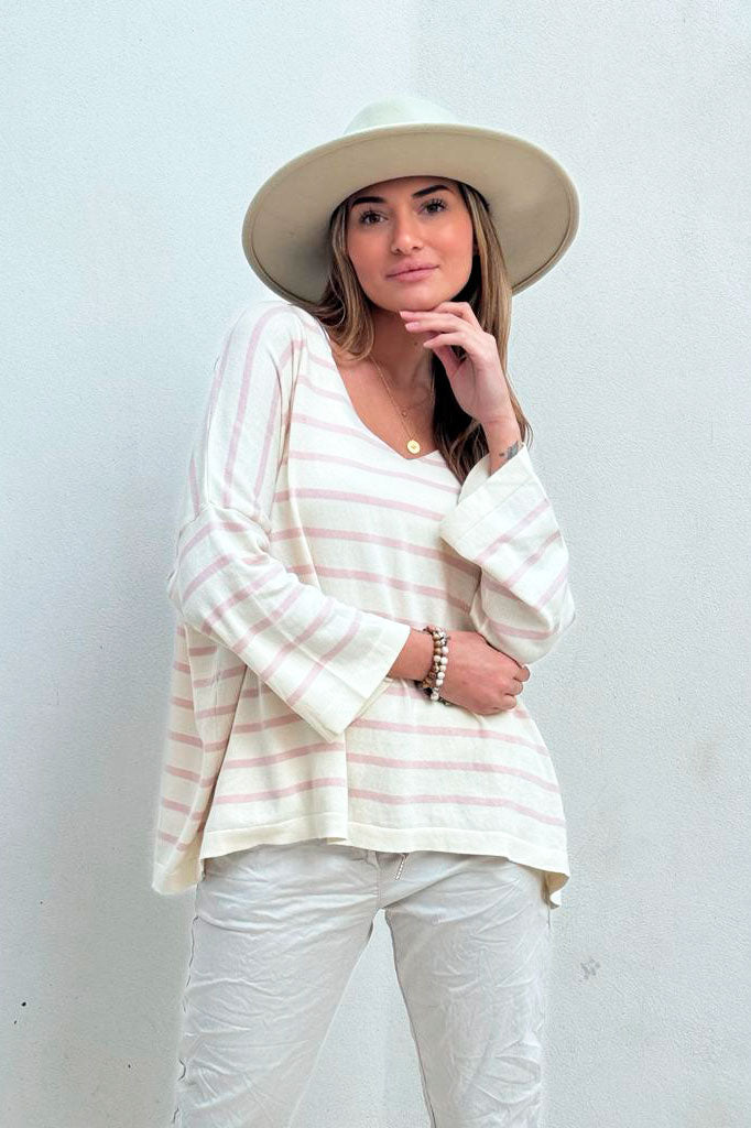 Lovely day cotton shirt, cream pink