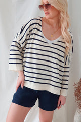 Lovely day cotton shirt, navy stripe