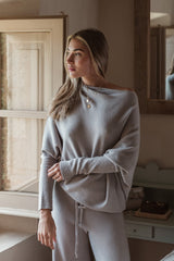 Love Me Now asymmetrinen neule, taupe