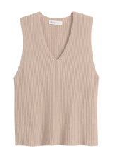Lovie ribbed knit top, beige