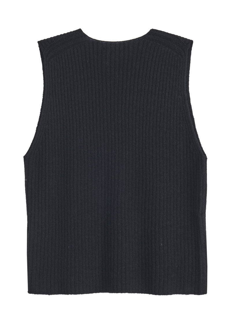 Lovie ribbed knit top, black