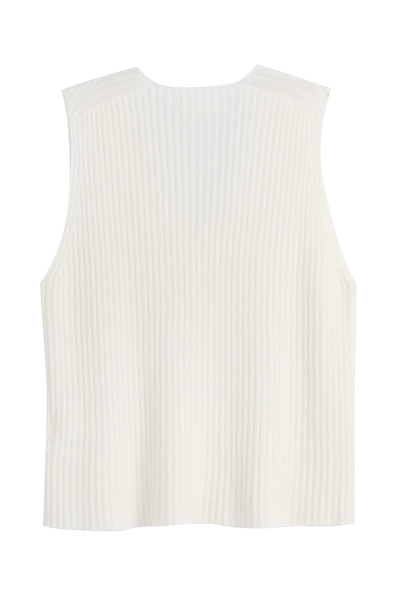 Lovie ribbed knit top, off white