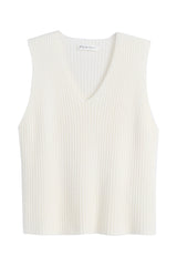 Lovie ribbed knit top, off white