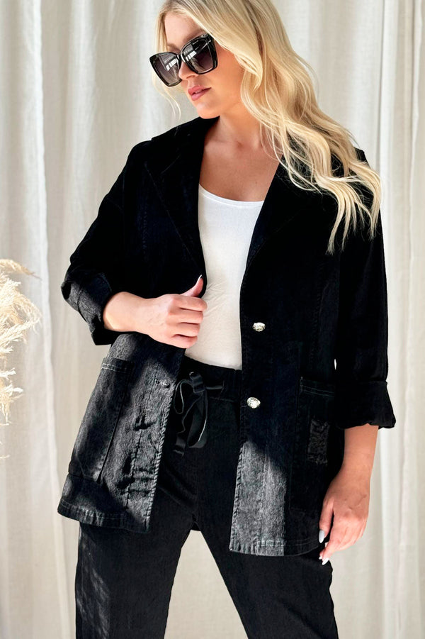 Lucent Velvet blazer, black