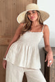 Luisetta linen top, sand
