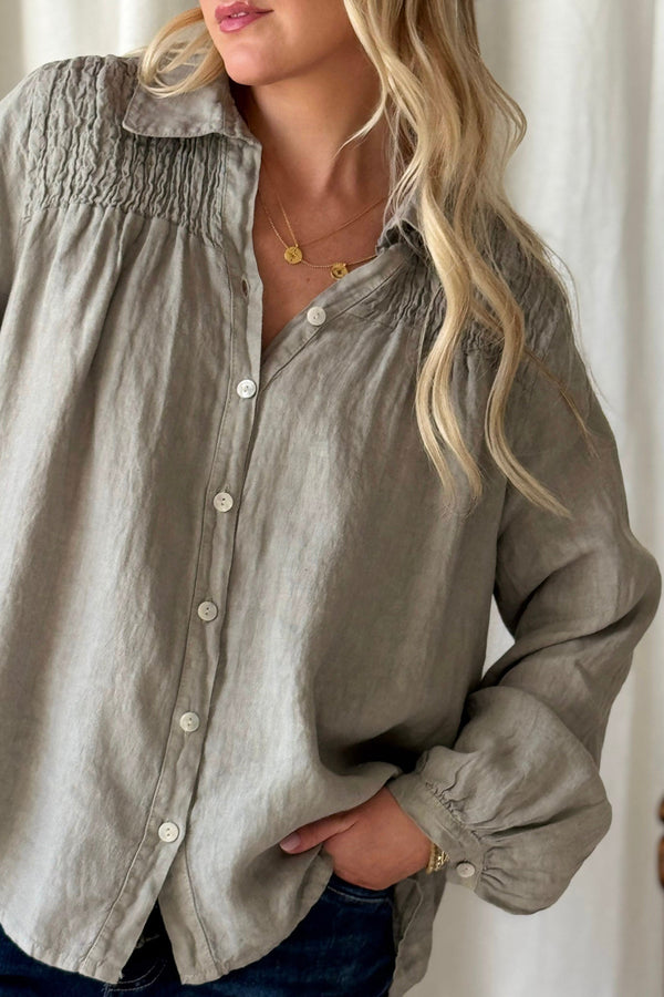 Maisie pellavapaitis, taupe