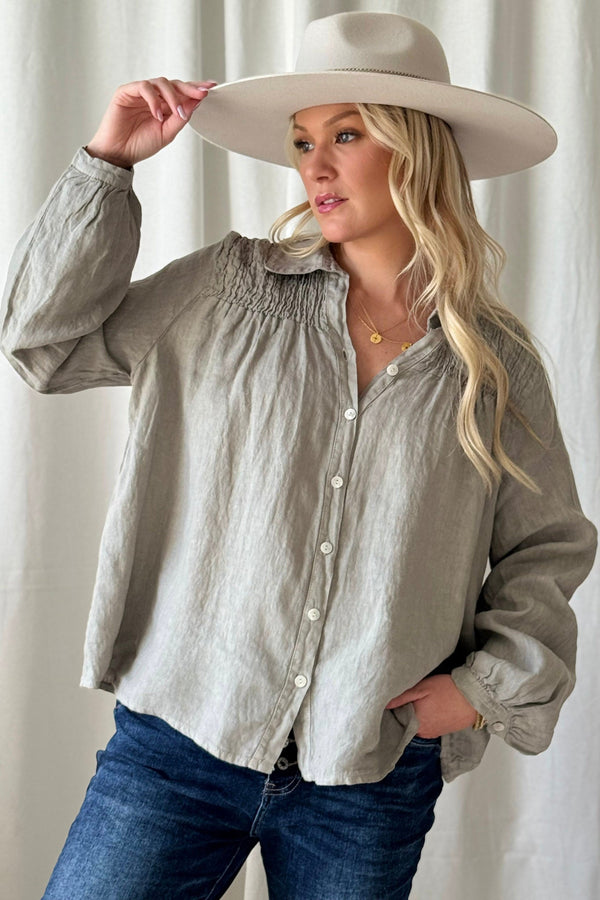 Maisie pellavapaitis, taupe