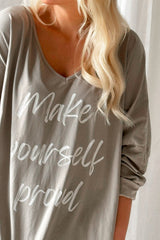 Make yourself long-sleeved t-shirt, taupe