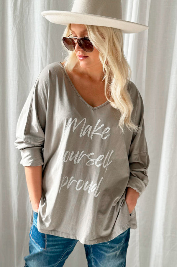 Make yourself long-sleeved t-shirt, taupe