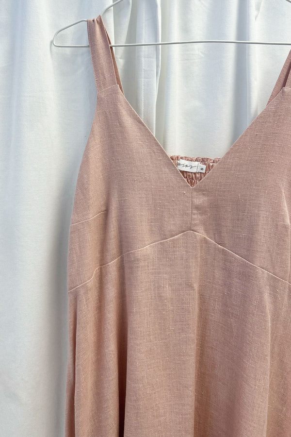 Malibu linen dress, sorbet pink