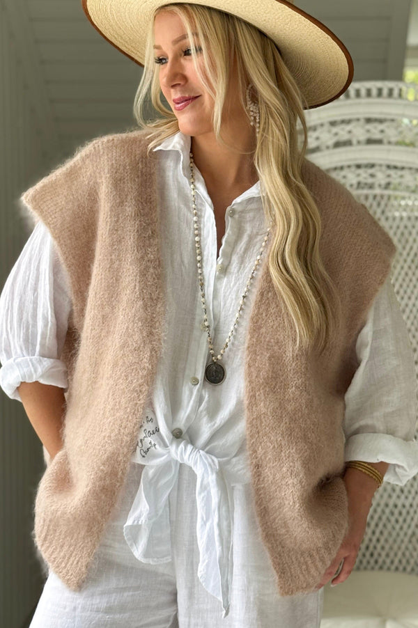 Mallora mohair vest, beige