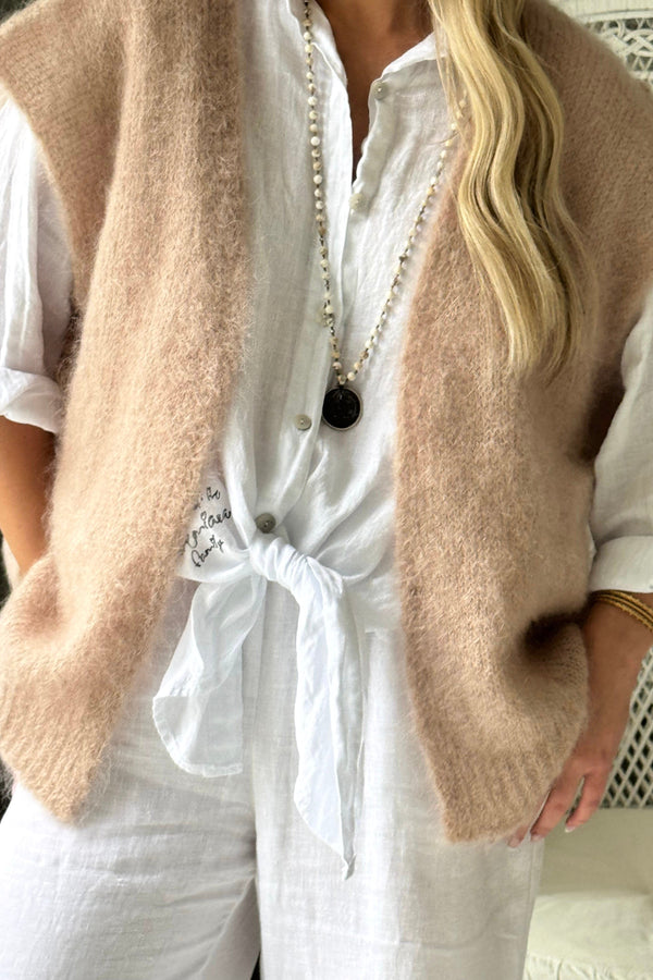 Mallora mohair vest, beige