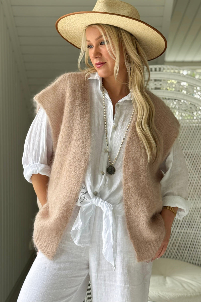 Mallora mohair vest, beige