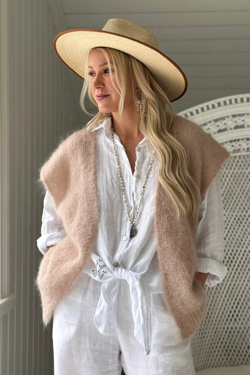 Mallora mohair vest, beige