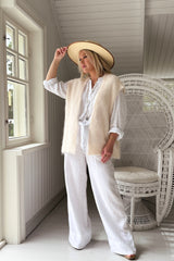 Mallora mohair vest, off white