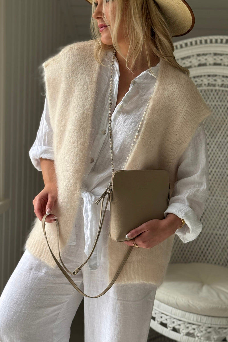 Mallora mohair vest, off white