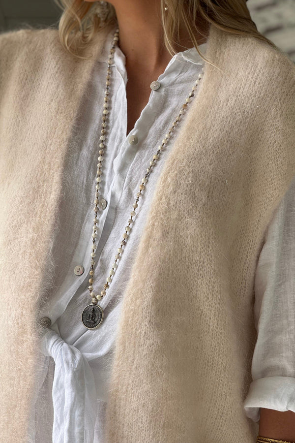 Mallora mohair vest, off white