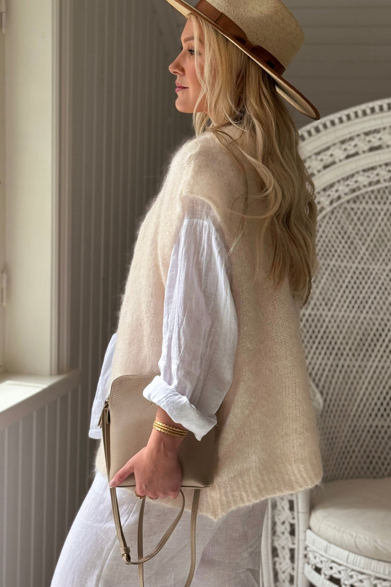 Mallora mohair vest, off white