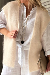 Mallora mohair vest, off white