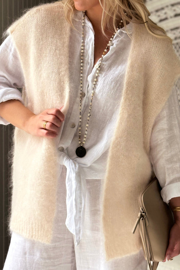 Mallora mohair vest, off white