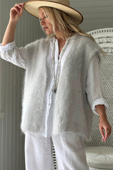 Mallora mohair vest, pearl grey