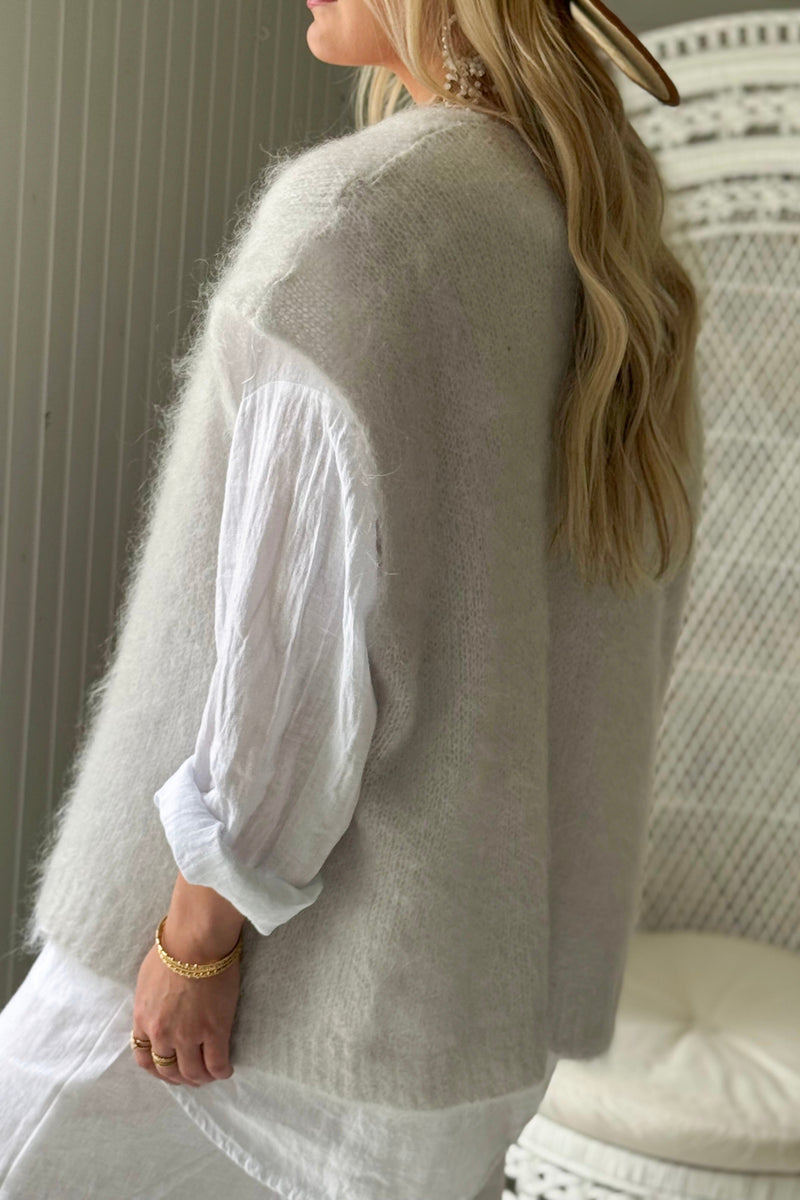 Mallora mohair vest, pearl grey
