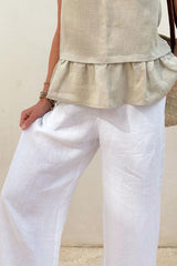 Mallorca linen pants, white