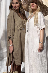 Marcia linen dress, sand