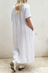 Marcia linen dress, white