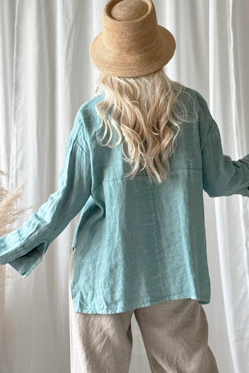 Margot linen shirt, ocean