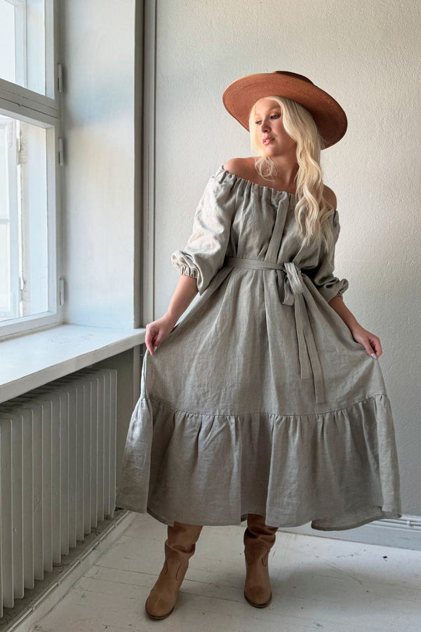 Marilys linen dress, natural