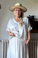 Marin satin shirt, off white