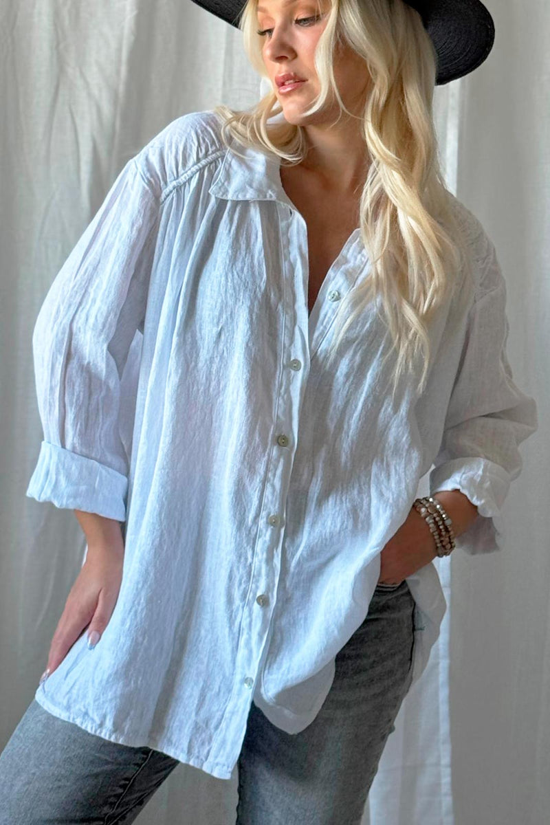 Marsa linen shirt, white