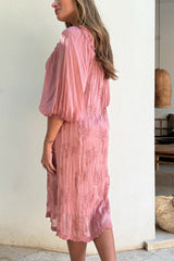 Meredith silk blend dress, rose