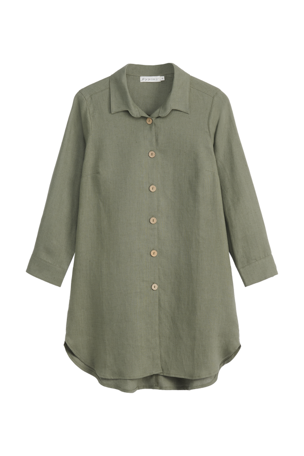 Mia linen blouse, camo green