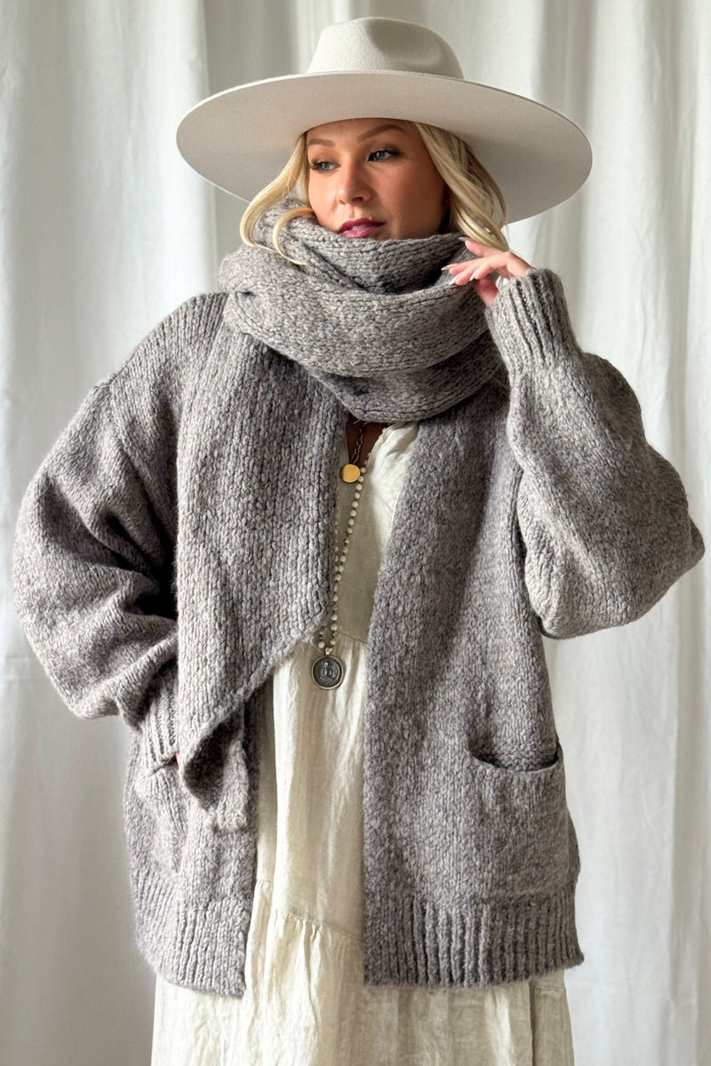 Mindy neuletakki, taupe