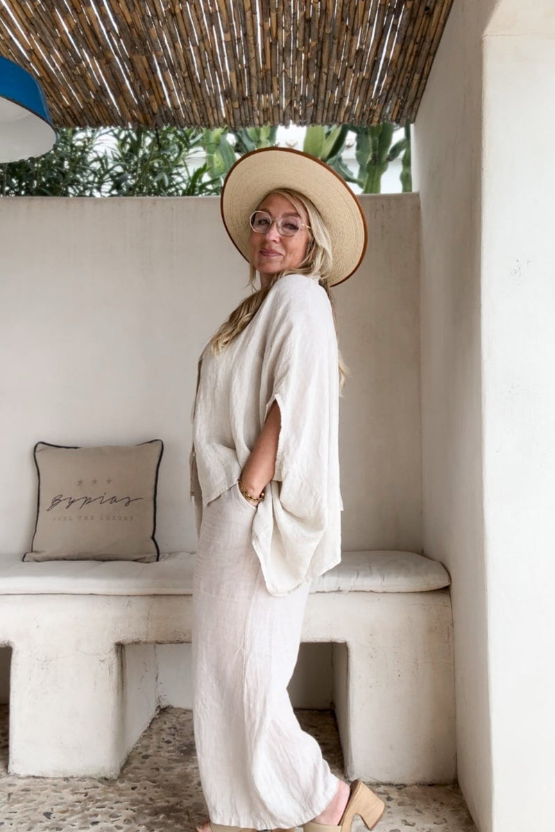Mira linen tunic, sand
