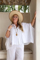 Mira linen tunic, white
