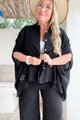 Mira linen tunic, black