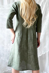 Miranda linen dress, camo green