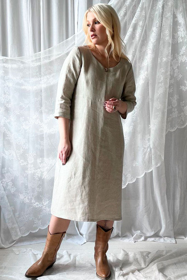 Miranda linen dress, natural