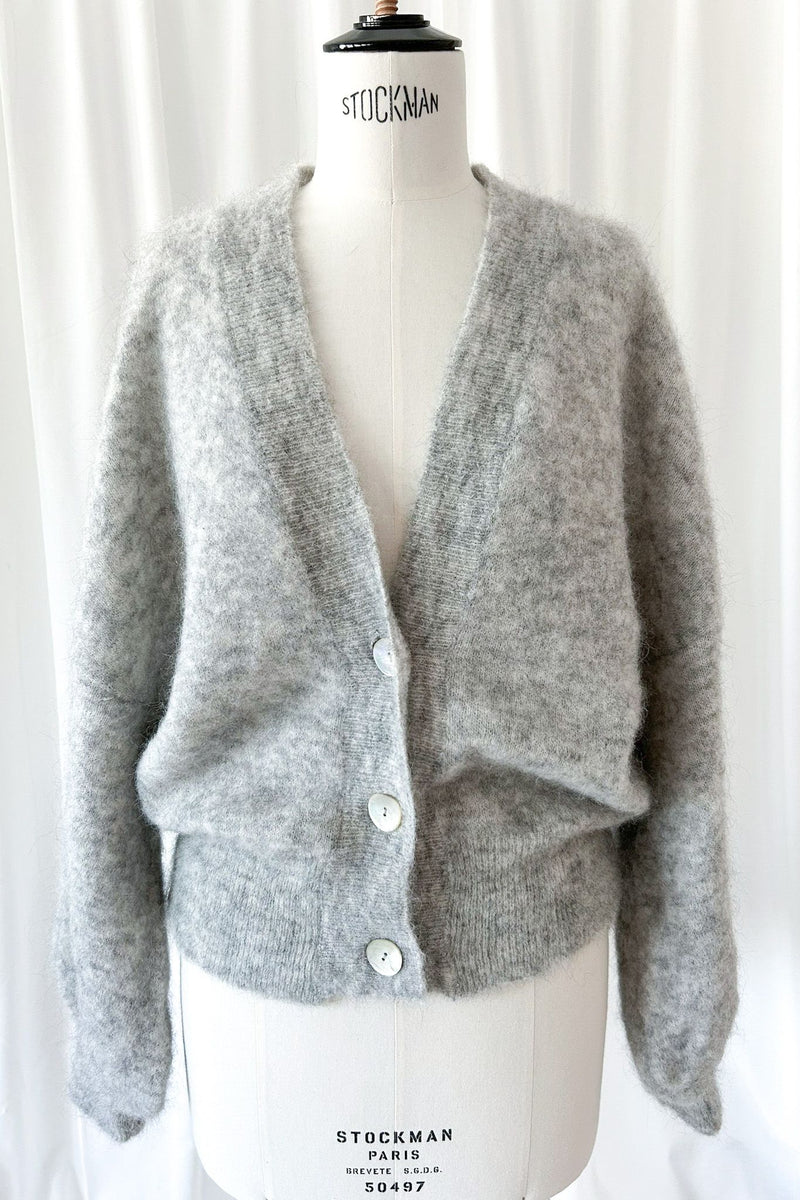 Mohair dream cardigan, pearl grey