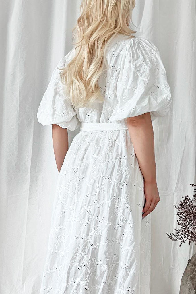 Monaco cotton dress, off white