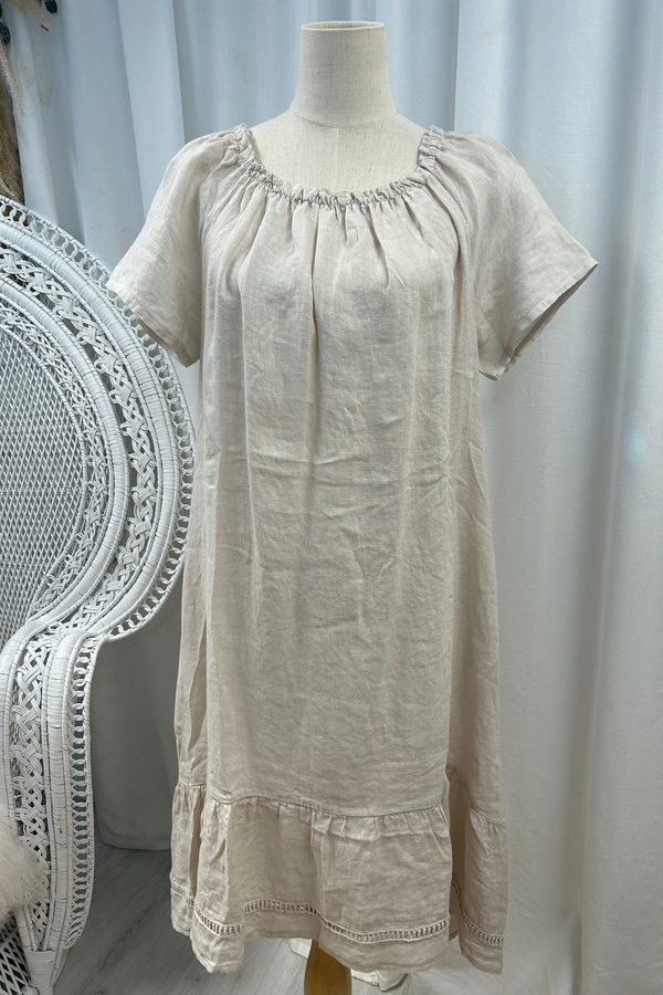 My Love linen dress, sand