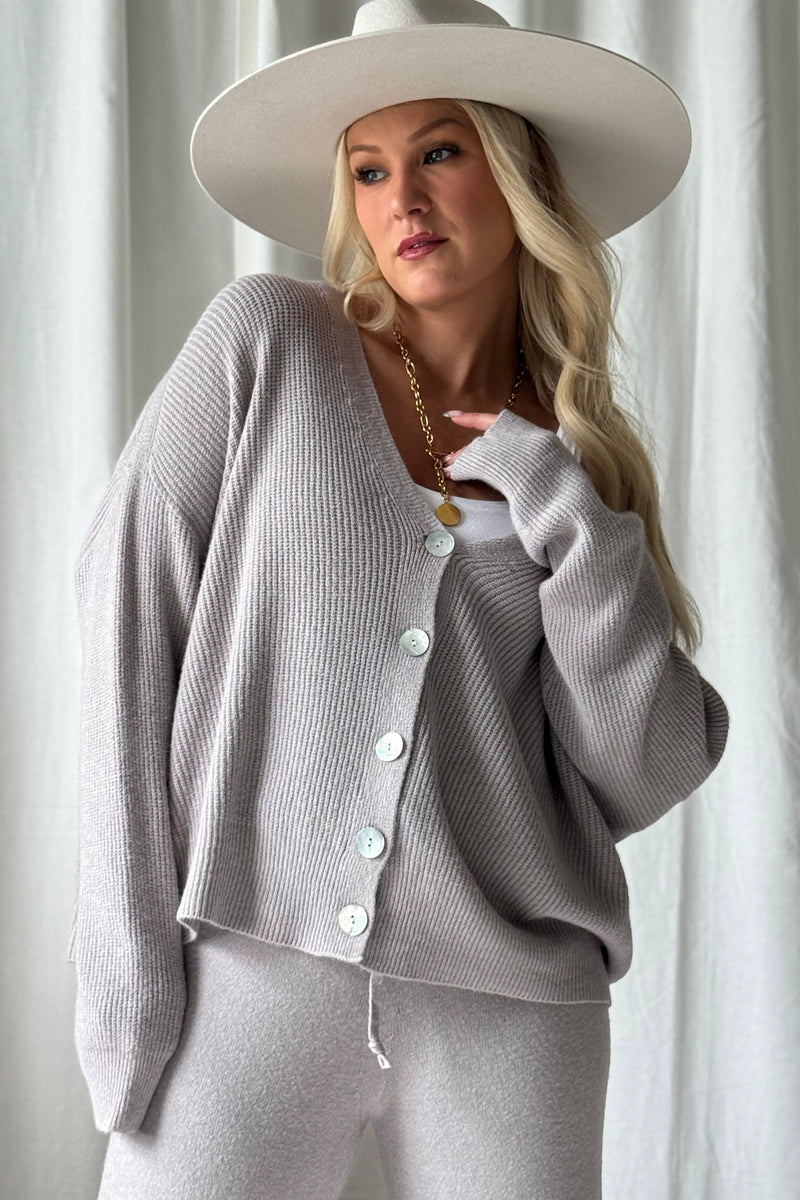 My moment ribbed cardigan, taupe