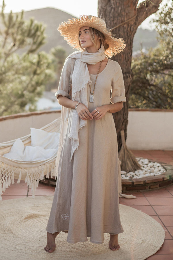 Nadiana linen dress, cashmere